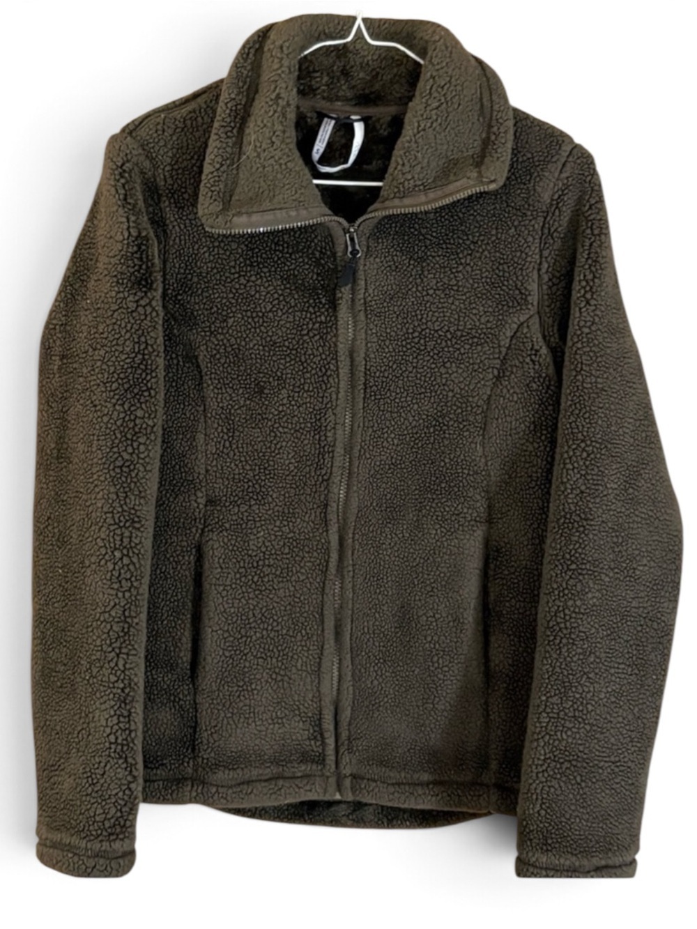 Ideology Olive Green Heavy Plush Sherpa Fleece Full Zip Jacket